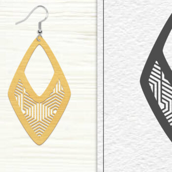 Intra απο ξύλο plywood 3mm-4mm πάχος - Σκουλαρίκια Laser Cut | Σχέδιο σκουλαρίκια Δίασταση 3x3 cm INTRAFABR-102046049 - Image 1