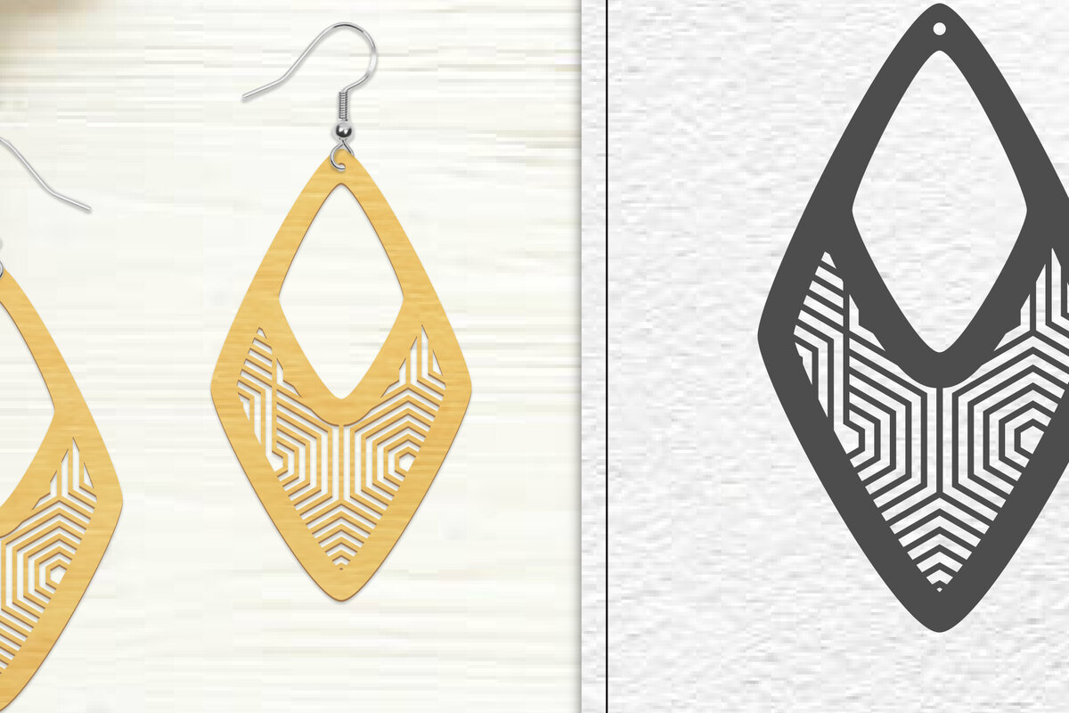 Intra απο ξύλο plywood 3mm-4mm πάχος - Σκουλαρίκια Laser Cut | Σχέδιο σκουλαρίκια Δίασταση 3x3 cm INTRAFABR-102046049