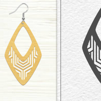 Intra απο ξύλο plywood 3mm-4mm πάχος - Σκουλαρίκια Laser Cut | Σχέδιο σκουλαρίκια Δίασταση 3x3 cm INTRAFABR-102046100 - Image 1