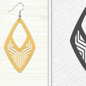 Intra απο ξύλο plywood 3mm-4mm πάχος - Σκουλαρίκια Laser Cut | Σχέδιο σκουλαρίκια Δίασταση 3x3 cm INTRAFABR-102046141 - Image 1