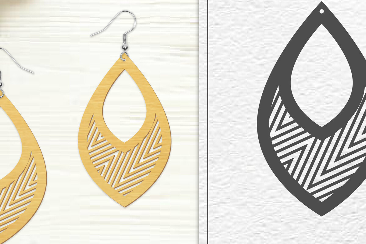 Intra απο ξύλο plywood 3mm-4mm πάχος - Σκουλαρίκια Laser Cut | Σχέδιο σκουλαρίκια Δίασταση 3x3 cm INTRAFABR-102044932