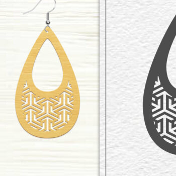 Intra απο ξύλο plywood 3mm-4mm πάχος - Σκουλαρίκια Laser Cut | Σχέδιο σκουλαρίκια Δίασταση 3x3 cm INTRAFABR-102046335 - Image 1