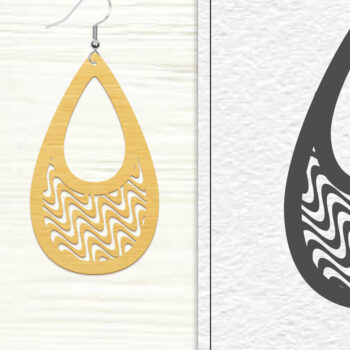 Intra απο ξύλο plywood 3mm-4mm πάχος - Σκουλαρίκια Laser Cut | Σχέδιο σκουλαρίκια Δίασταση 3x3 cm INTRAFABR-102046461 - Image 1