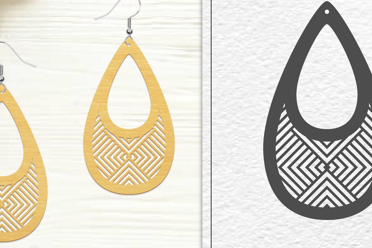 Intra απο ξύλο plywood 3mm-4mm πάχος - Σκουλαρίκια Laser Cut | Σχέδιο σκουλαρίκια Δίασταση 3x3 cm INTRAFABR-102046522