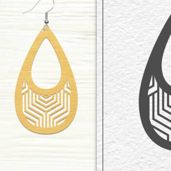 Intra απο ξύλο plywood 3mm-4mm πάχος - Σκουλαρίκια Laser Cut | Σχέδιο σκουλαρίκια Δίασταση 3x3 cm INTRAFABR-102046550 - Image 1