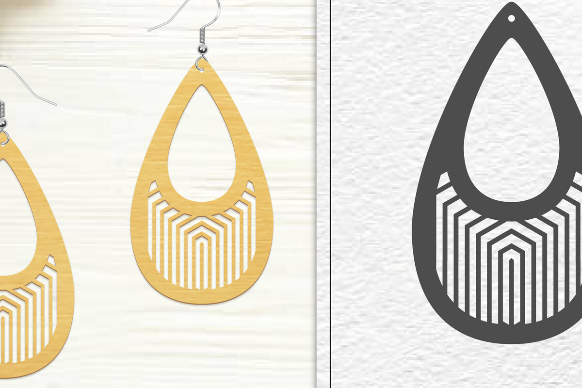 Intra απο ξύλο plywood 3mm-4mm πάχος - Σκουλαρίκια Laser Cut | Σχέδιο σκουλαρίκια Δίασταση 3x3 cm INTRAFABR-102046587