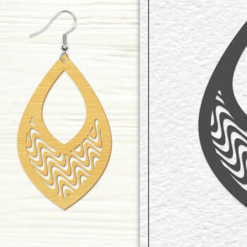 Intra απο ξύλο plywood 3mm-4mm πάχος - Σκουλαρίκια Laser Cut | Σχέδιο σκουλαρίκια Δίασταση 3x3 cm INTRAFABR-102044969 - Image 1