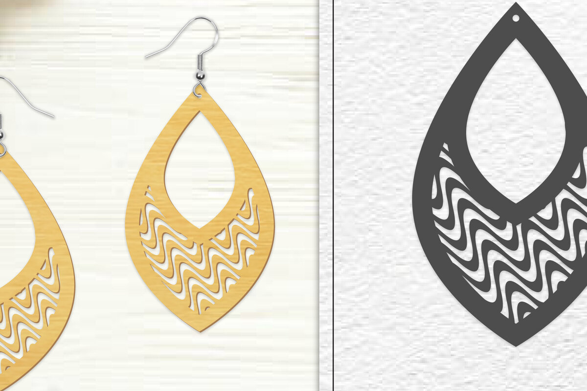 Intra απο ξύλο plywood 3mm-4mm πάχος - Σκουλαρίκια Laser Cut | Σχέδιο σκουλαρίκια Δίασταση 3x3 cm INTRAFABR-102044969