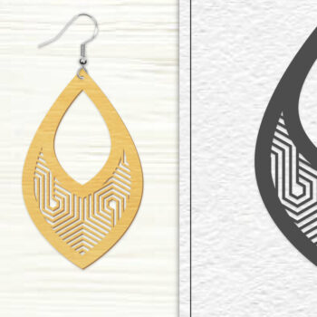 Intra απο ξύλο plywood 3mm-4mm πάχος - Σκουλαρίκια Laser Cut | Σχέδιο σκουλαρίκια Δίασταση 3x3 cm INTRAFABR-102045011 - Image 1