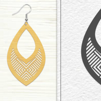 Intra απο ξύλο plywood 3mm-4mm πάχος - Σκουλαρίκια Laser Cut | Σχέδιο σκουλαρίκια Δίασταση 3x3 cm INTRAFABR-102045051 - Image 1