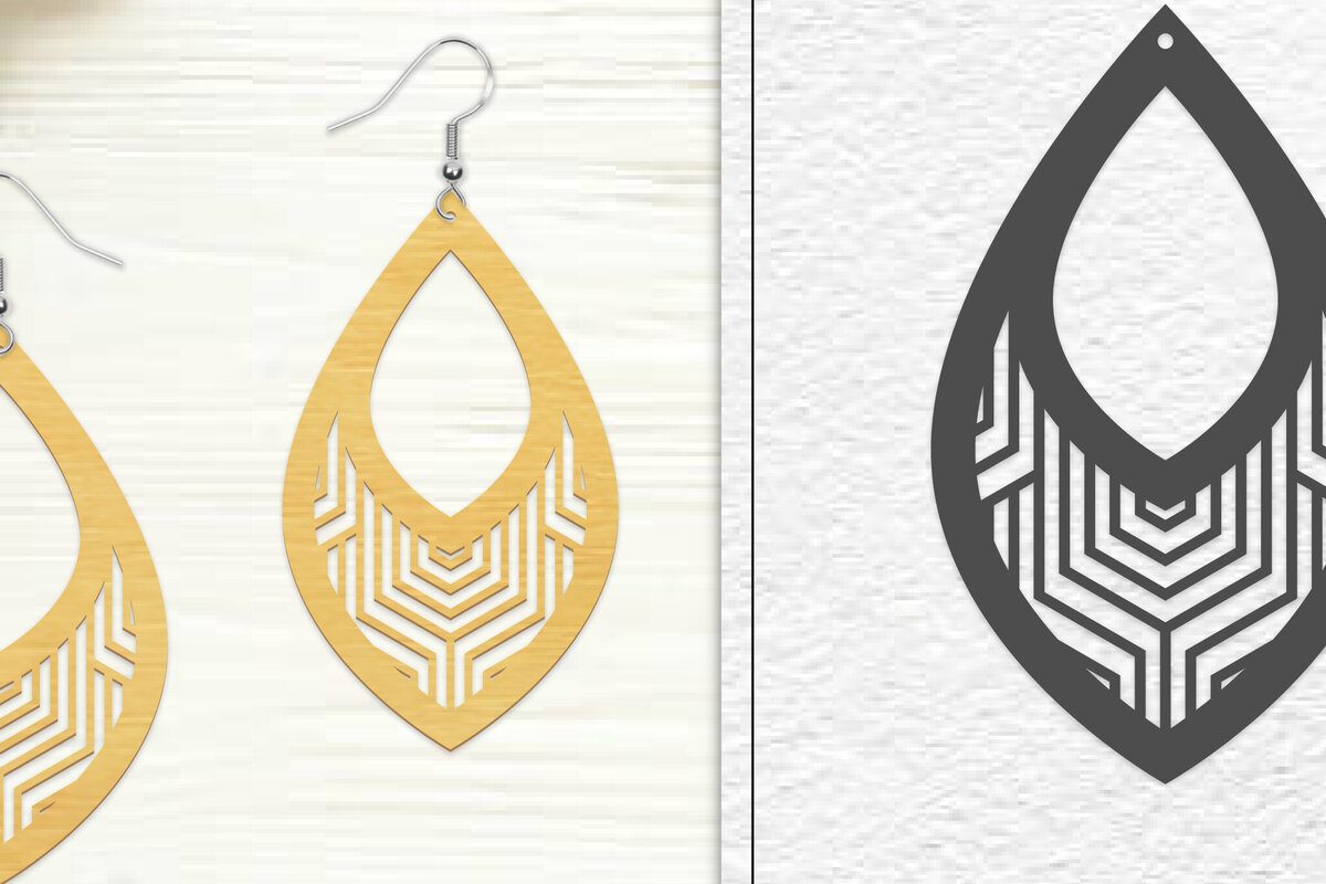 Intra απο ξύλο plywood 3mm-4mm πάχος - Σκουλαρίκια Laser Cut | Σχέδιο σκουλαρίκια Δίασταση 3x3 cm INTRAFABR-102045081