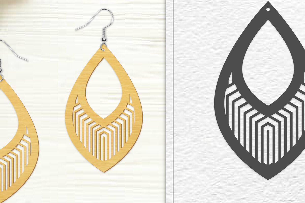 Intra απο ξύλο plywood 3mm-4mm πάχος - Σκουλαρίκια Laser Cut | Σχέδιο σκουλαρίκια Δίασταση 3x3 cm INTRAFABR-102045121