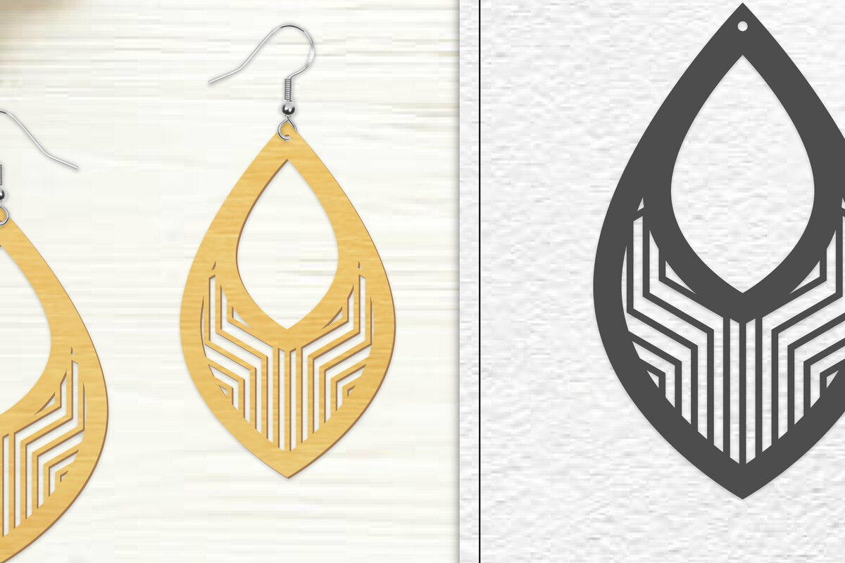 Intra απο ξύλο plywood 3mm-4mm πάχος - Σκουλαρίκια Laser Cut | Σχέδιο σκουλαρίκια Δίασταση 3x3 cm INTRAFABR-102045157