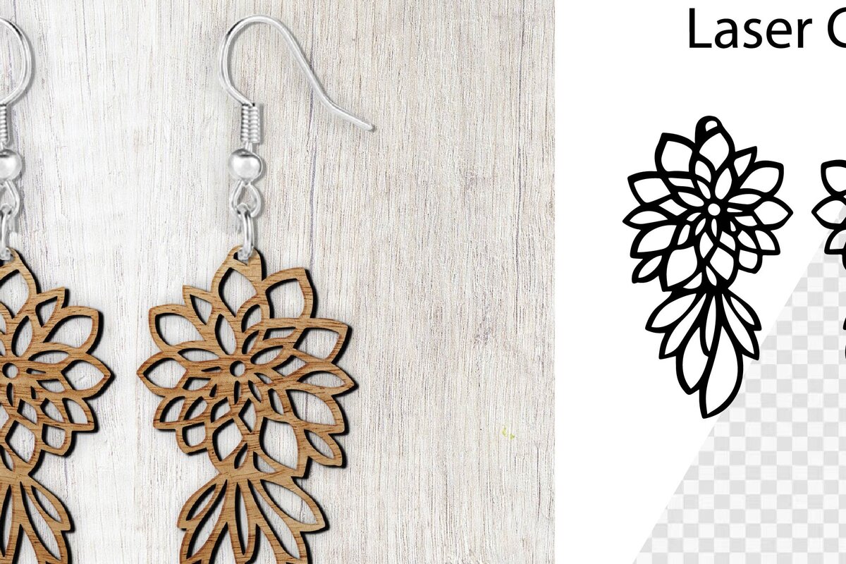 Intra απο ξύλο plywood 3mm-4mm πάχος - Σκουλαρίκια Laser cut. Σκουλαρίκια . Δίασταση 3x3 cm INTRAFABR-98296973