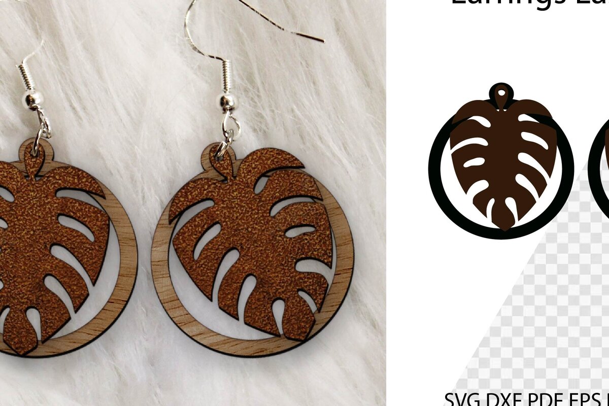 Intra απο ξύλο plywood 3mm-4mm πάχος - Σκουλαρίκια Laser cut. Σκουλαρίκια . Δίασταση 3x3 cm INTRAFABR-100852452