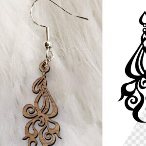 Intra απο ξύλο plywood 3mm-4mm πάχος - Σκουλαρίκια Laser cut. Σκουλαρίκια . Δίασταση 3x3 cm INTRAFABR-100943775