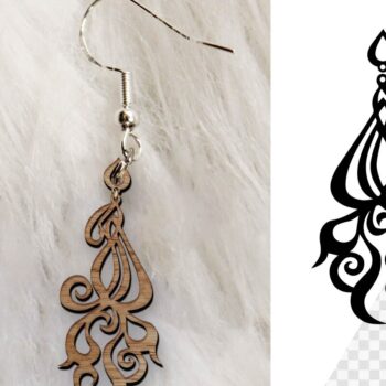 Intra απο ξύλο plywood 3mm-4mm πάχος - Σκουλαρίκια Laser cut. Σκουλαρίκια . Δίασταση 3x3 cm INTRAFABR-100943775 - Image 1