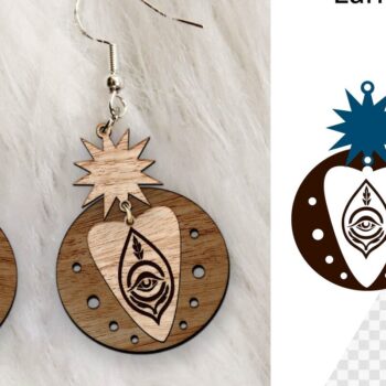 Intra απο ξύλο plywood 3mm-4mm πάχος - Σκουλαρίκια Laser cut. Σκουλαρίκια . Δίασταση 3x3 cm INTRAFABR-100956167 - Image 1