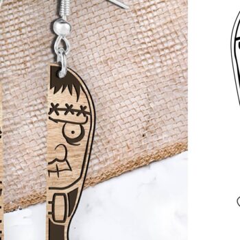 Intra απο ξύλο plywood 3mm-4mm πάχος - Σκουλαρίκια Laser cut. Σκουλαρίκια . Δίασταση 3x3 cm INTRAFABR-104081248 - Image 1