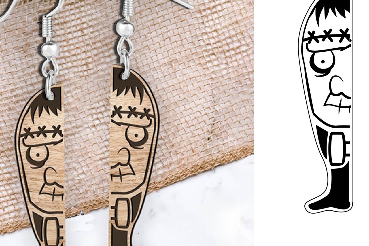 Intra απο ξύλο plywood 3mm-4mm πάχος - Σκουλαρίκια Laser cut. Σκουλαρίκια . Δίασταση 3x3 cm INTRAFABR-104081248