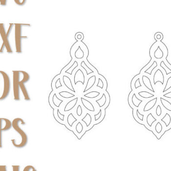 Intra απο ξύλο plywood 3mm-4mm πάχος - Σκουλαρίκια Laser Cut Files, Retro Design Δίασταση 3x3 cm INTRAFABR-99489866 - Image 2