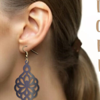 Intra απο ξύλο plywood 3mm-4mm πάχος - Σκουλαρίκια Laser Cut Files, Retro Design Δίασταση 3x3 cm INTRAFABR-99489866 - Image 3