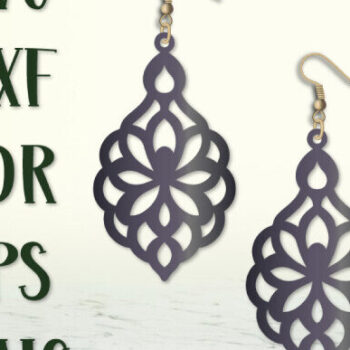 Intra απο ξύλο plywood 3mm-4mm πάχος - Σκουλαρίκια Laser Cut Files, Retro Design Δίασταση 3x3 cm INTRAFABR-99489866 - Image 4