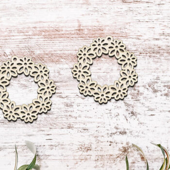 Intra απο ξύλο plywood 3mm-4mm πάχος - Σκουλαρίκια Laser cut. Σκουλαρίκια Frflower. Δίασταση 3x3 cm INTRAFABR-115253568 - Image 2