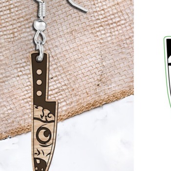 Intra απο ξύλο plywood 3mm-4mm πάχος - Σκουλαρίκια Laser cut. Σκουλαρίκια απόκριες. Δίασταση 3x3 cm INTRAFABR-103894665 - Image 1