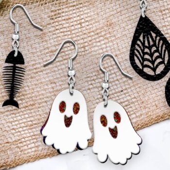 Intra απο ξύλο plywood 3mm-4mm πάχος - Σκουλαρίκια Laser cut. Σκουλαρίκια απόκριες. Δίασταση 3x3 cm INTRAFABR-102743147 - Image 1