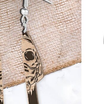 Intra απο ξύλο plywood 3mm-4mm πάχος - Σκουλαρίκια Laser cut. Αποκριάτικη Δίασταση 3x3 cm INTRAFABR-104081108 - Image 1