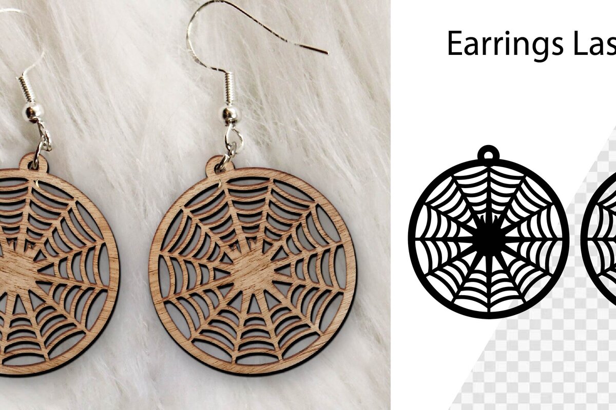 Intra απο ξύλο plywood 3mm-4mm πάχος - Σκουλαρίκια Laser cut. Αποκριάτικη  Δίασταση 3x3 cm INTRAFABR-100947654