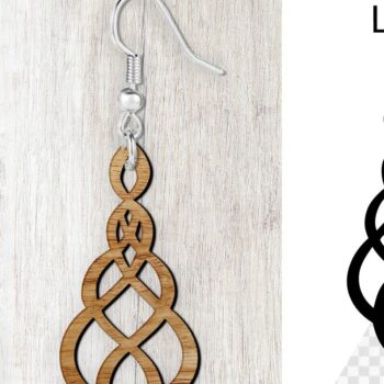 Intra απο ξύλο plywood 3mm-4mm πάχος - Σκουλαρίκια Laser cut. Σκουλαρίκια με . Δίασταση 3x3 cm INTRAFABR-98214074 - Image 1