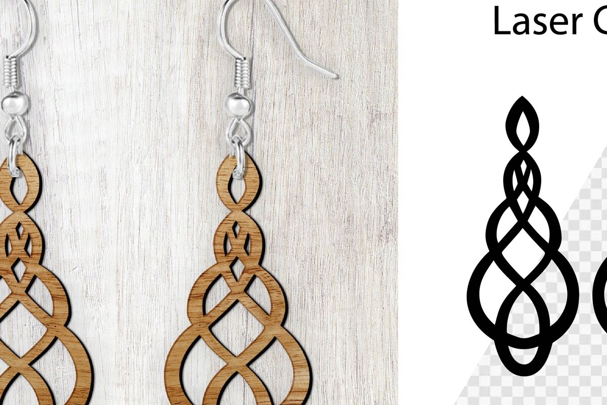 Intra απο ξύλο plywood 3mm-4mm πάχος - Σκουλαρίκια Laser cut. Σκουλαρίκια με . Δίασταση 3x3 cm INTRAFABR-98214074