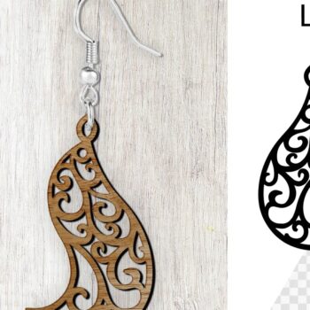 Intra απο ξύλο plywood 3mm-4mm πάχος - Σκουλαρίκια Laser cut. Σκουλαρίκια κομμένα με λέιζερ Δίασταση 3x3 cm INTRAFABR-98226750 - Image 1