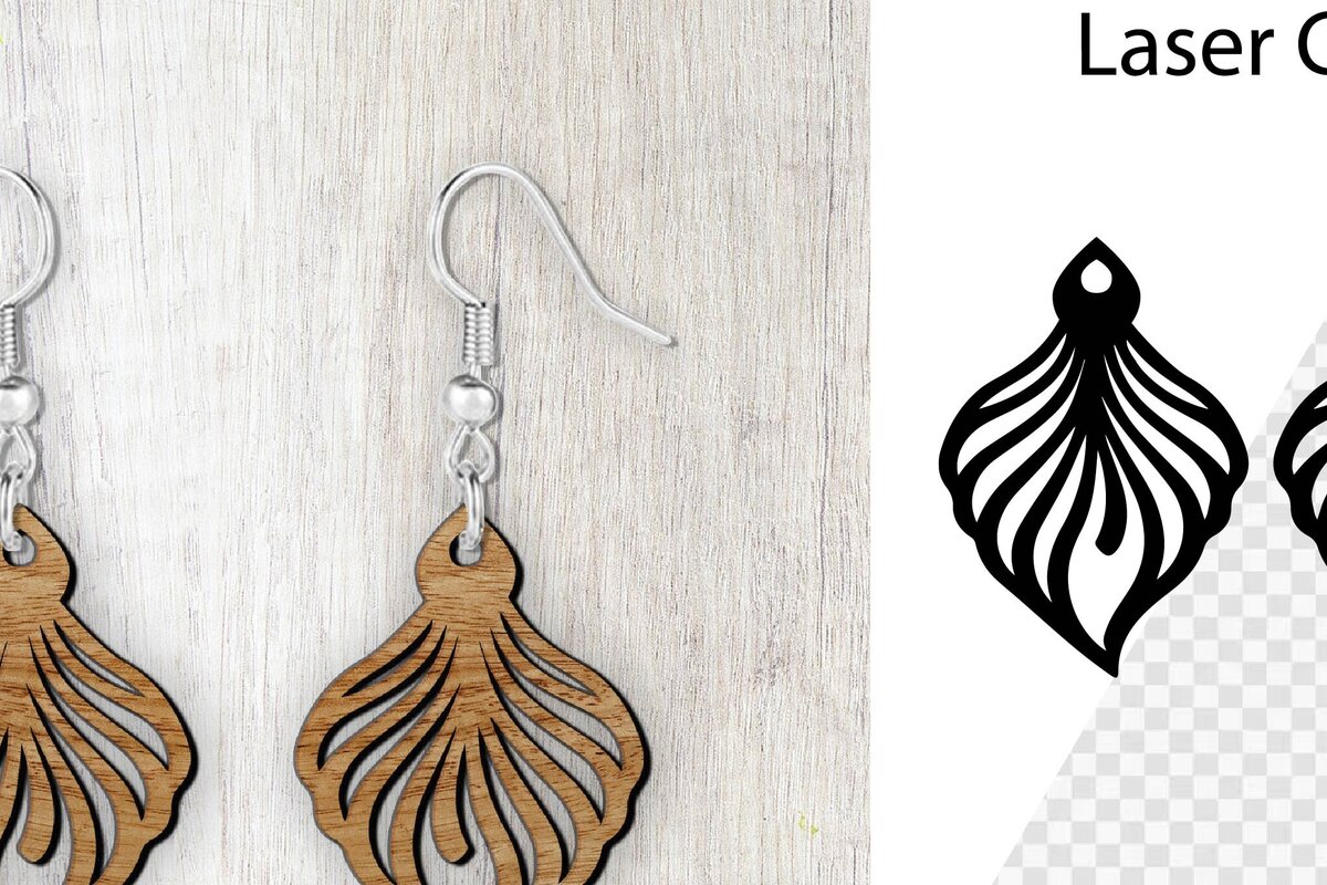 Intra απο ξύλο plywood 3mm-4mm πάχος - Σκουλαρίκια Laser cut. Σκουλαρίκια κομμένα με λέιζερ Δίασταση 3x3 cm INTRAFABR-98283485