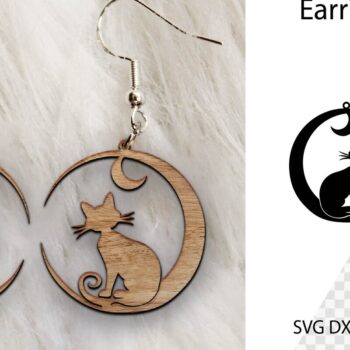 Intra απο ξύλο plywood 3mm-4mm πάχος - Σκουλαρίκια Laser cut. Σκουλαρίκια με . Δίασταση 3x3 cm INTRAFABR-100117316 - Image 1