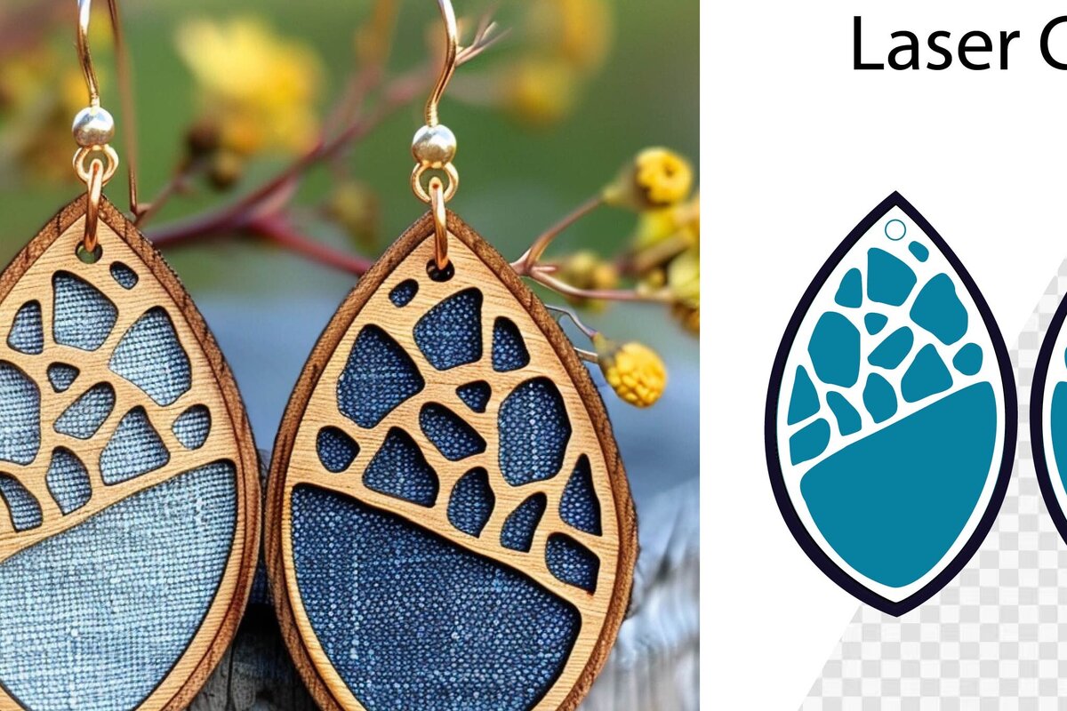 Intra απο ξύλο plywood 3mm-4mm πάχος - Σκουλαρίκια Laser cut. Σκουλαρίκια κομμένα με λέιζερ Δίασταση 3x3 cm INTRAFABR-97958013