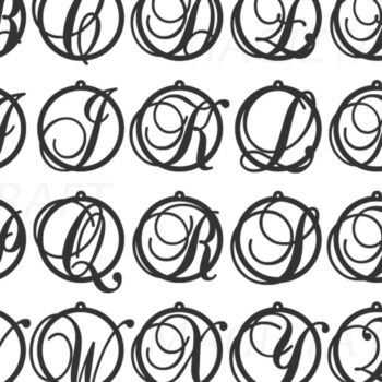 Intra απο ξύλο plywood 3mm-4mm πάχος - Σκουλαρίκια Laser Cut Monogram Letter  Δίασταση 3x3 cm INTRAFABR-90318305 - Image 3