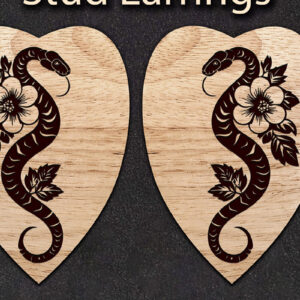 Intra απο ξύλο plywood 3mm-4mm πάχος - Σκουλαρίκια Laser cut. Snake Laser Cut. Δίασταση 3x3 cm INTRAFABR-112242356