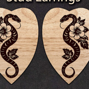 Intra απο ξύλο plywood 3mm-4mm πάχος - Σκουλαρίκια Laser cut. Snake Laser Cut. Δίασταση 3x3 cm INTRAFABR-112242356 - Image 1