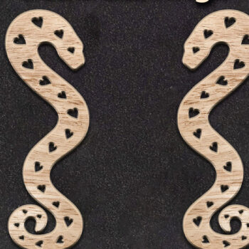 Intra απο ξύλο plywood 3mm-4mm πάχος - Σκουλαρίκια Laser cut. Snake Laser Cut. Δίασταση 3x3 cm INTRAFABR-112175822 - Image 1
