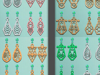 Intra απο ξύλο plywood 3mm-4mm πάχος - Σκουλαρίκια Laser Cut  Bundle Δίασταση 3x3 cm INTRAFABR-70105800 - Image 1