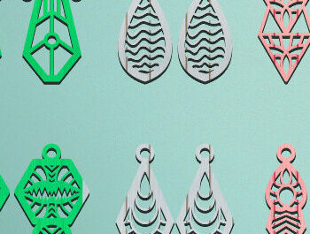 Intra απο ξύλο plywood 3mm-4mm πάχος - Σκουλαρίκια Laser Cut  Bundle Δίασταση 3x3 cm INTRAFABR-70105800 - Image 9