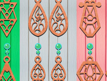 Intra απο ξύλο plywood 3mm-4mm πάχος - Σκουλαρίκια Laser Cut Bundle Δίασταση 3x3 cm INTRAFABR-70105807 - Image 2