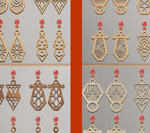 Intra απο ξύλο plywood 3mm-4mm πάχος - Σκουλαρίκια Laser Cut  Bundle Δίασταση 3x3 cm INTRAFABR-70105789