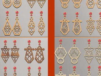 Intra απο ξύλο plywood 3mm-4mm πάχος - Σκουλαρίκια Laser Cut  Bundle Δίασταση 3x3 cm INTRAFABR-70105789 - Image 1