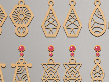 Intra απο ξύλο plywood 3mm-4mm πάχος - Σκουλαρίκια Laser Cut  Bundle Δίασταση 3x3 cm INTRAFABR-70105789 - Image 2