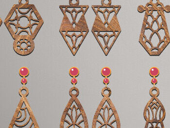 Intra απο ξύλο plywood 3mm-4mm πάχος - Σκουλαρίκια Laser Cut  Bundle Δίασταση 3x3 cm INTRAFABR-70105789 - Image 3