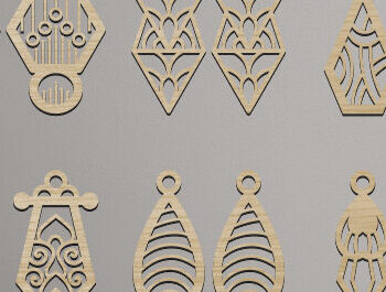 Intra απο ξύλο plywood 3mm-4mm πάχος - Σκουλαρίκια Laser Cut  Bundle Δίασταση 3x3 cm INTRAFABR-70105789 - Image 5